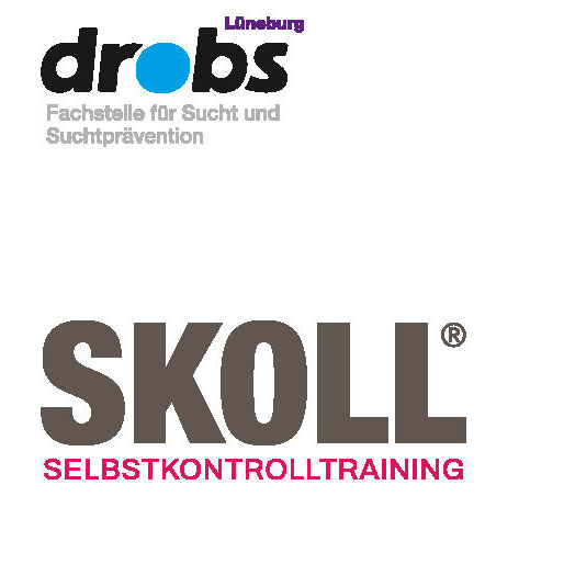 Das Logo von drobs Lüneburg und SKOLL Selbstkontrolltraining zur Suchtprävention ist abgebildet. | © drobs Lüneburg