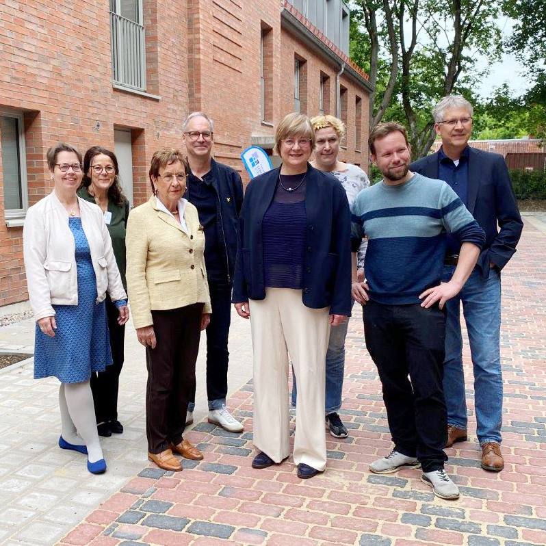 Begehung des Neubaus der Herbergeplus mit der Präsidentin der Klosterkammer Hannover und der Stiftungsratsvorsitzenden der Stiftung Hospital Zum Großen Heiligen Geist