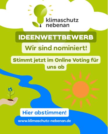 Flyer: Stimme für uns ab beim Ideenwettbewerb bei nebenan.de