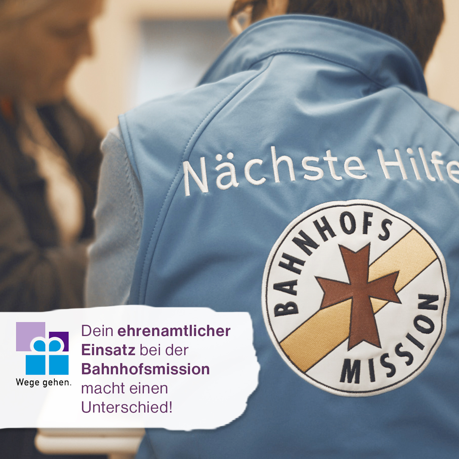 Ansicht einer Weste der Bahnhofsmission